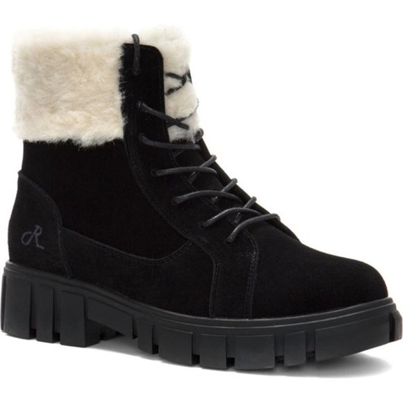 Religious Comfort Shoes - Religious Comfort Nordstrom Haze Boots Faux Fur Suede Hiker Booties Black Size 7
